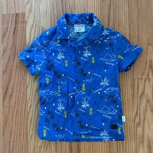 Skechers Royal Blue Pineapple & Palm Button-Down Shirt